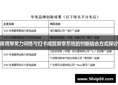 体育爆发力训练与打卡成就徽章系统的创新结合方式探讨